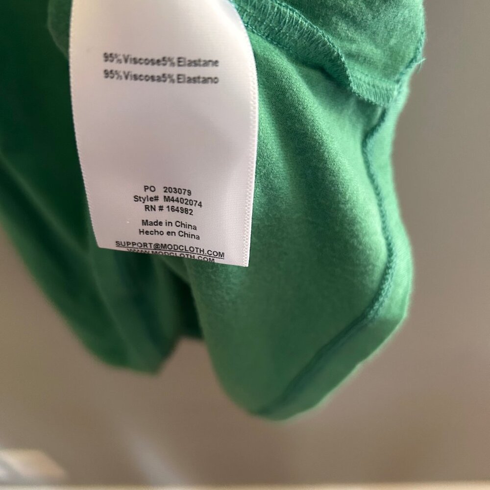 Drapey Viscose Modcloth Top - Kelly Green - XL - Picture 4 of 7